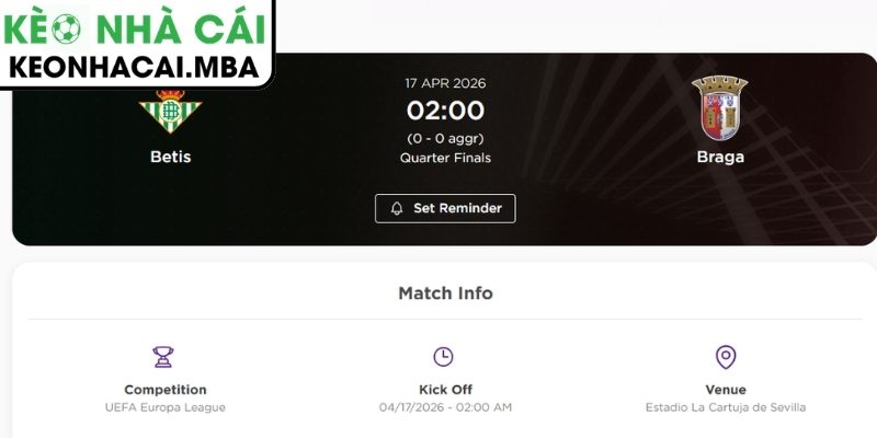 Soi kèo Real Betis vs Sporting Braga (02:00 17/04, UEFA Europa League) 4 Dự đoán kết quả trận Real Betis vs Sporting Braga (02:00 17/04, UEFA Europa League)